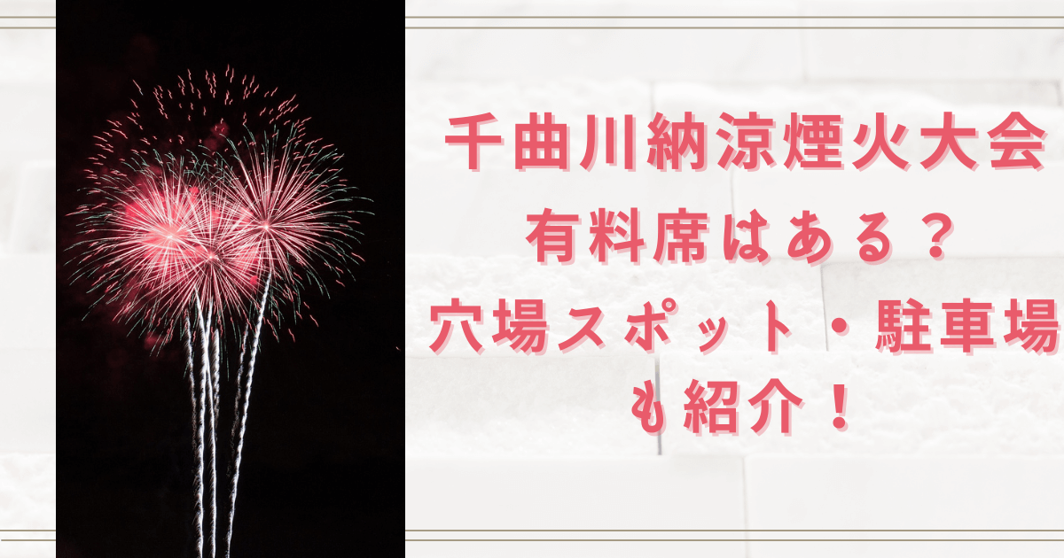 千曲市千曲川納涼煙火大会2023に有料席はある？穴場スポットと混雑回避の駐車場も紹介